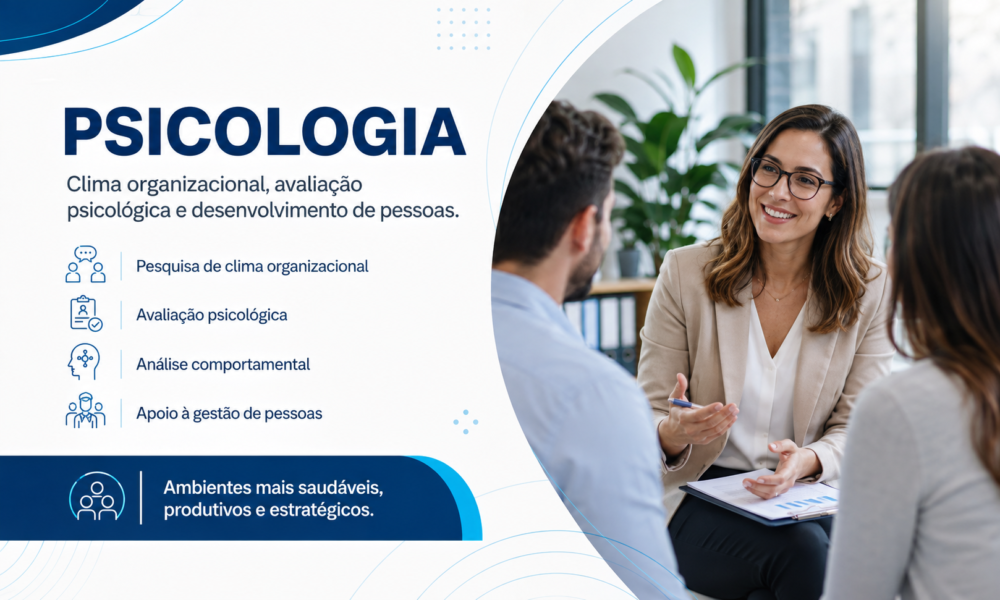 Psicologia organizacional para empresas com pesquisa de clima, avaliação psicológica e desenvolvimento humano - GRH Brasil
