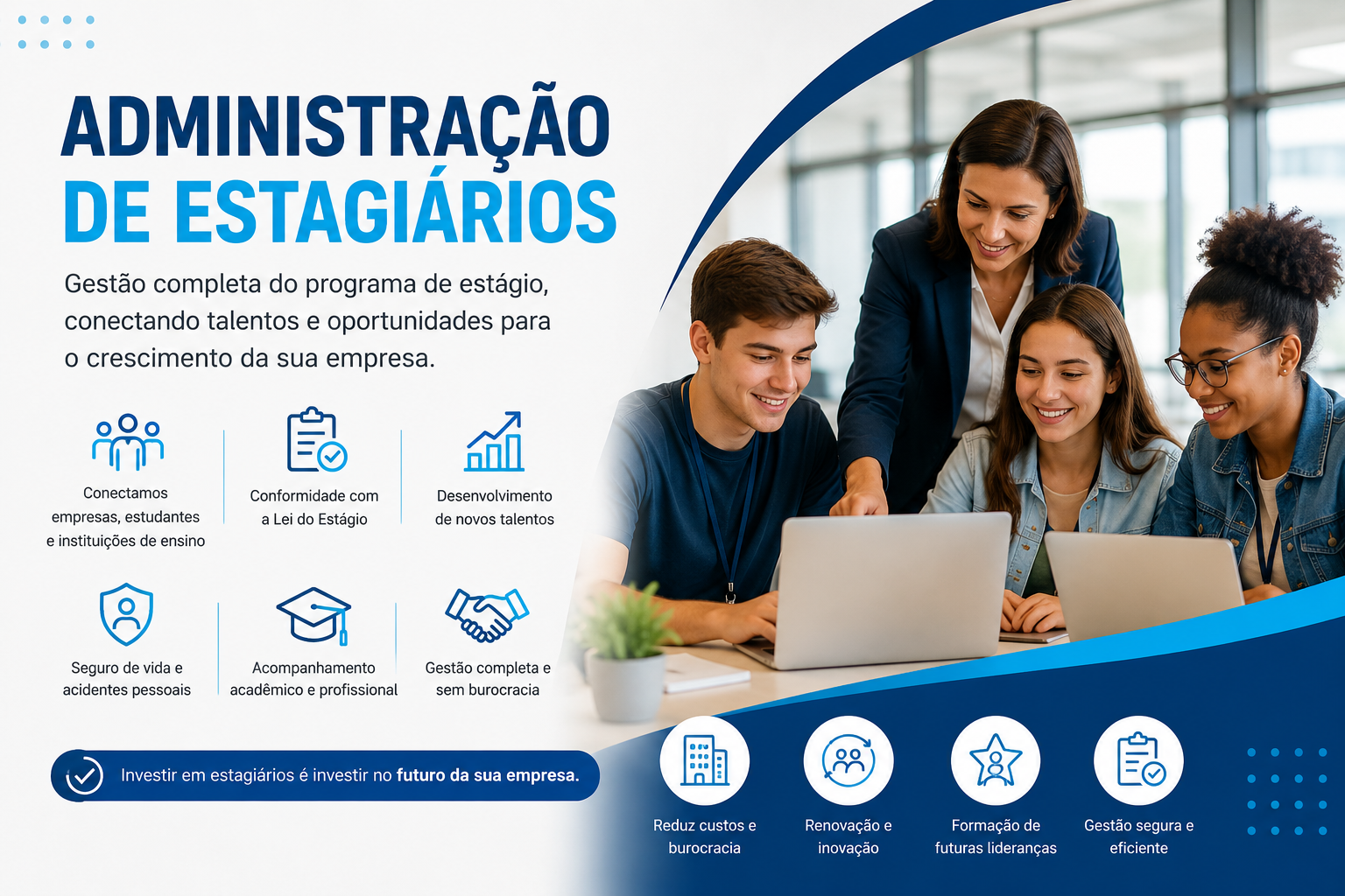Administração de estagiários para empresas com gestão completa de programas de estágio - GRH Brasil